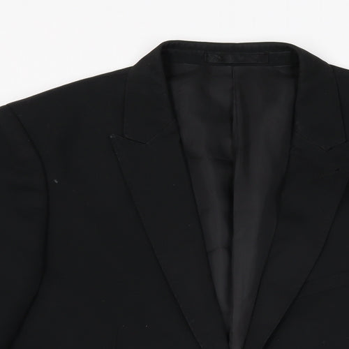One Six Five Mens Black Polyester Jacket Suit Jacket Size 40 Regular