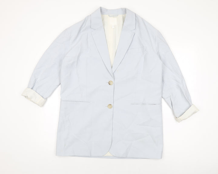 H&M Womens Blue Jacket Blazer Size XS Button