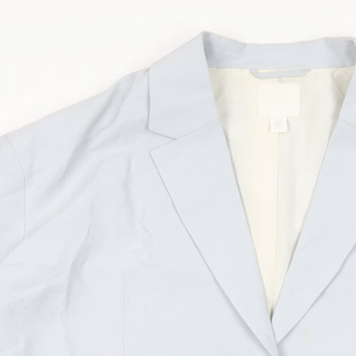 H&M Womens Blue Jacket Blazer Size XS Button