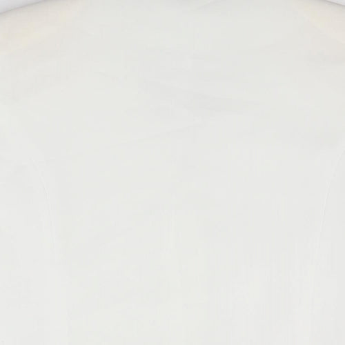 EWM Womens White Polyester Basic Button-Up Size 12 V-Neck