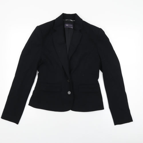 Marks and Spencer Womens Black Polyester Jacket Blazer Size 8