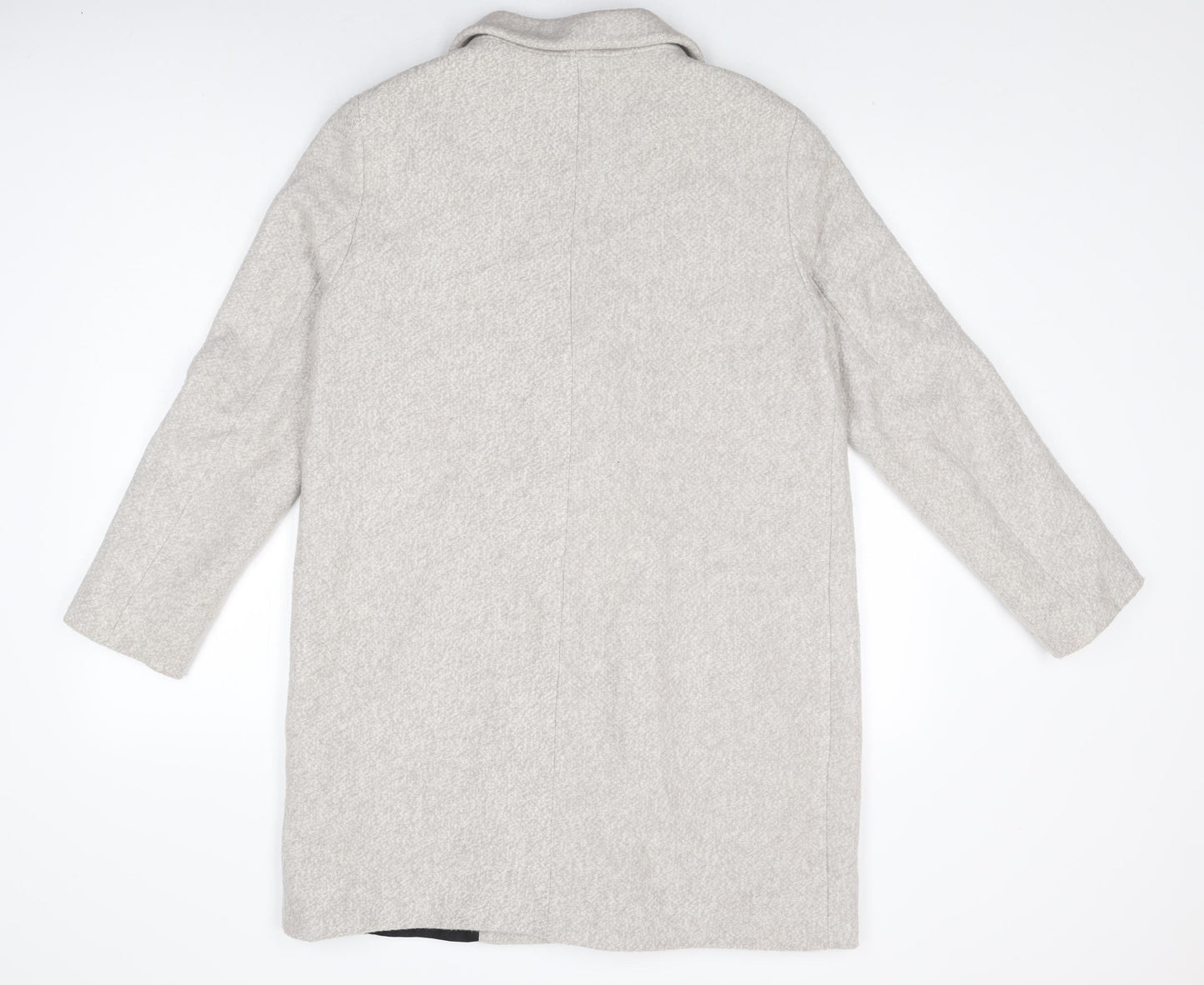 Zara Womens Grey Overcoat Coat Size L Button