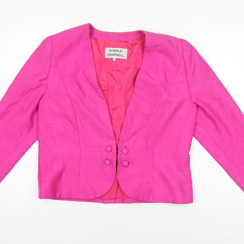 Donald Campbell Womens Pink Jacket Size 14 Button