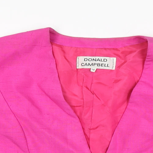 Donald Campbell Womens Pink Jacket Size 14 Button