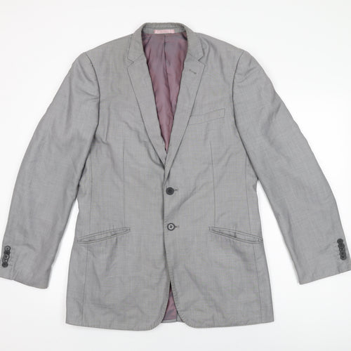 Butler & Webb Mens Grey Polyester Jacket Suit Jacket Size 40 Regular