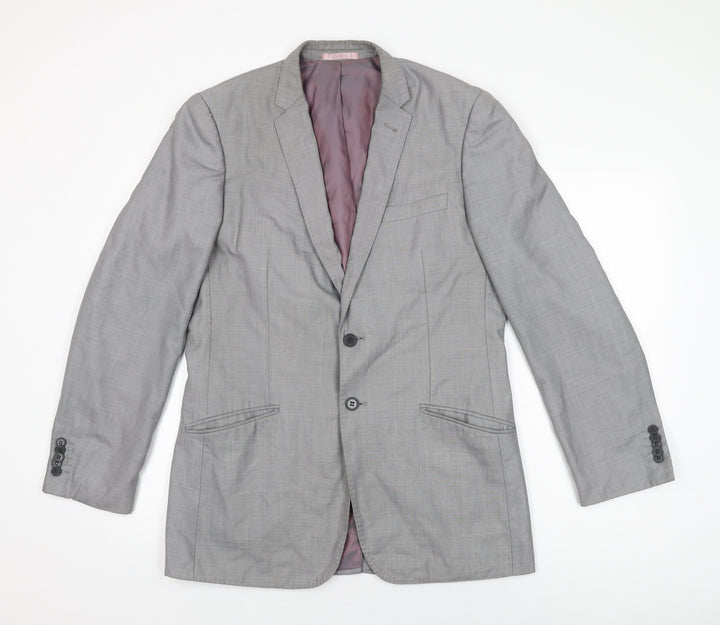 Butler & Webb Mens Grey Polyester Jacket Suit Jacket Size 40 Regular