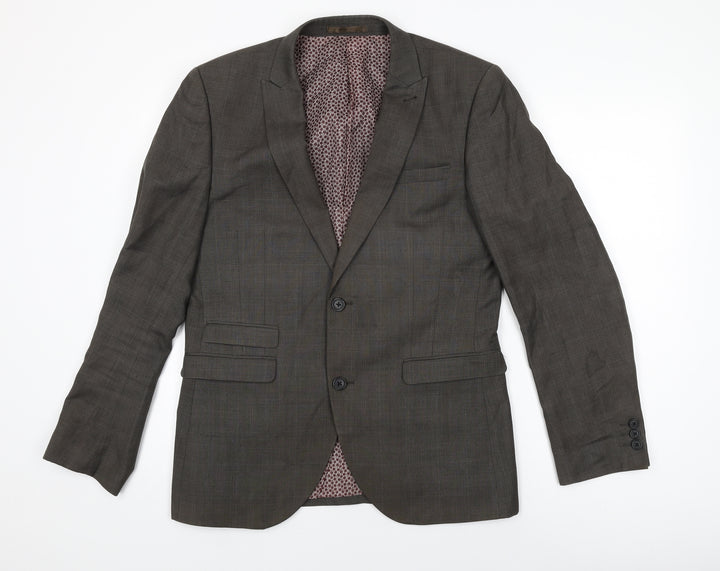 NEXT Mens Grey Polyester Jacket Suit Jacket Size 40 Regular