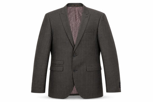 Front view of Next men’s grey polyester jacket suit jacket, size 40, regular