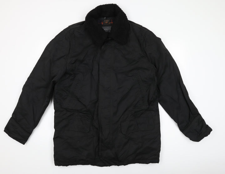 Rocha John Rocha Mens Black Overcoat Coat Size L Zip