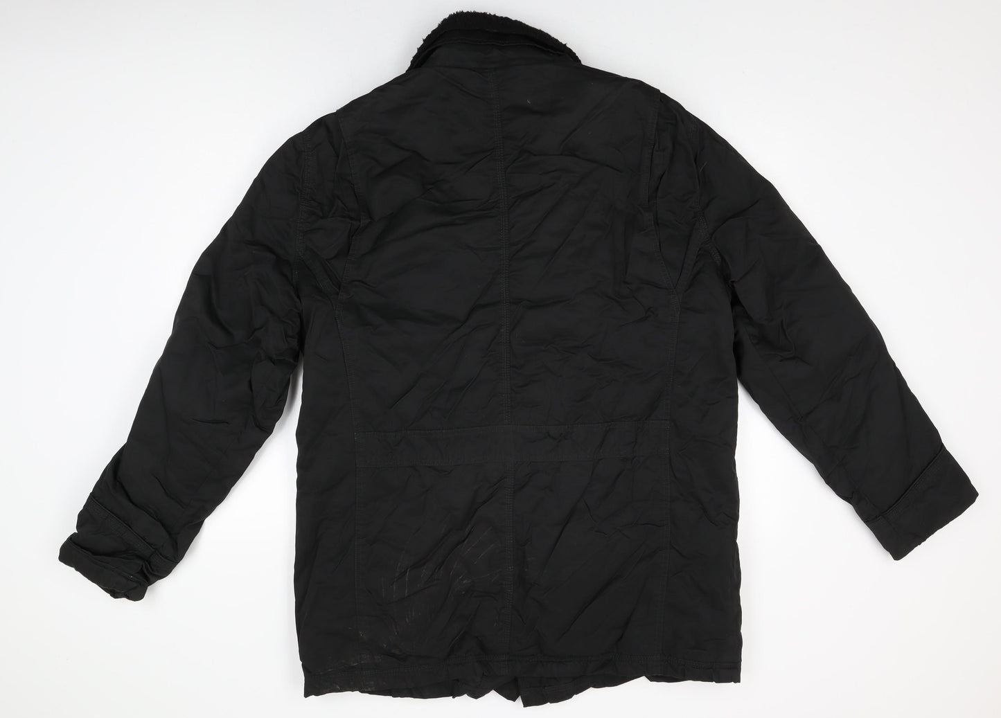 Rocha John Rocha Mens Black Overcoat Coat Size L Zip