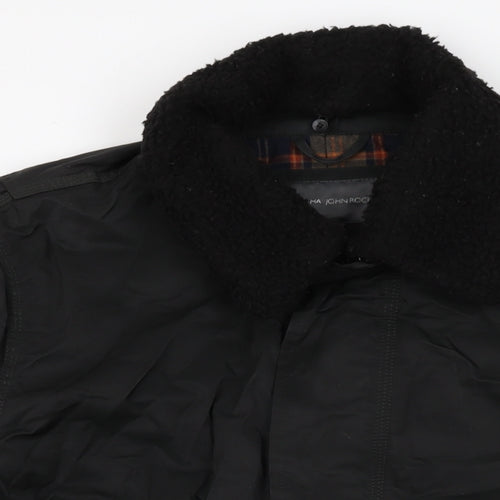 Rocha John Rocha Mens Black Overcoat Coat Size L Zip