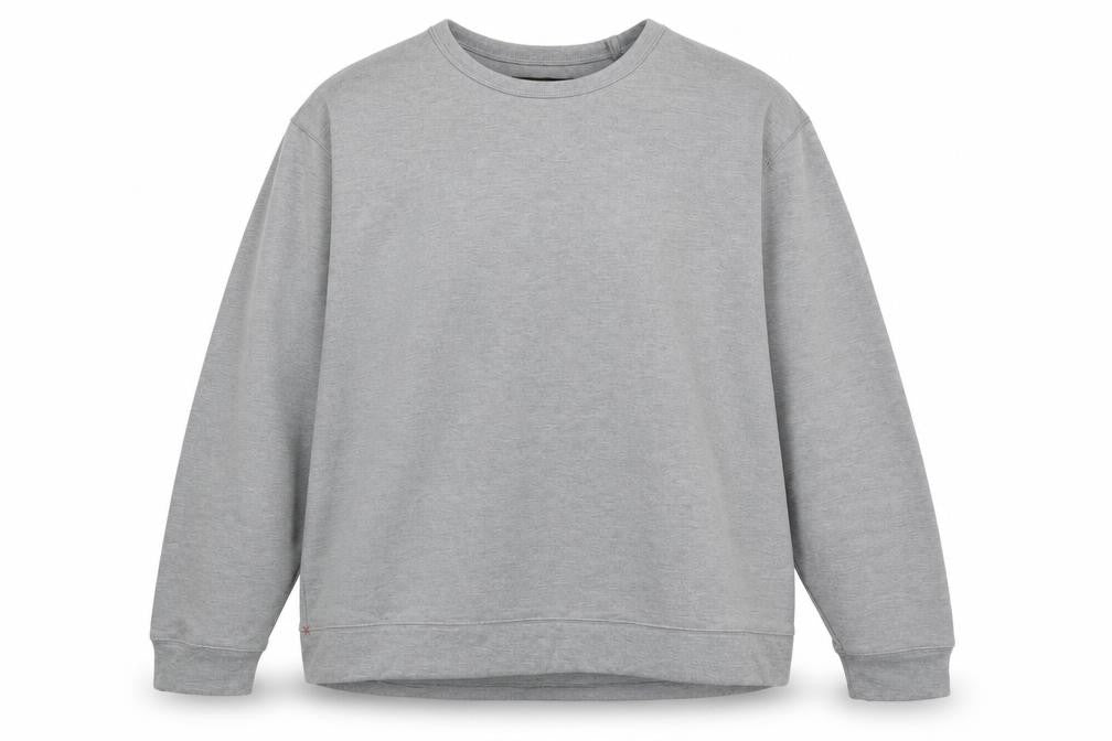 Front view of JACHS men’s grey polyester pullover sweatshirt, size 2XL