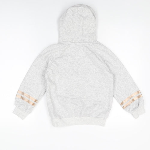 Marks and Spencer Girls Grey Polyester Pullover Hoodie Size 7-8 Years Pullover