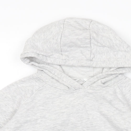 Marks and Spencer Girls Grey Polyester Pullover Hoodie Size 7-8 Years Pullover