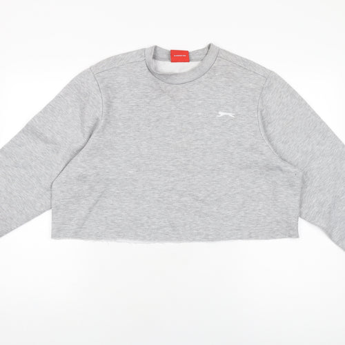 Slazenger Womens Grey Polyester Pullover Sweatshirt Size L Pullover