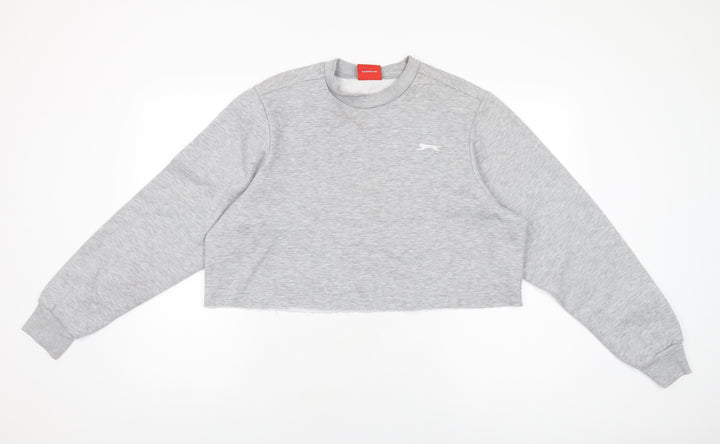 Slazenger Womens Grey Polyester Pullover Sweatshirt Size L Pullover