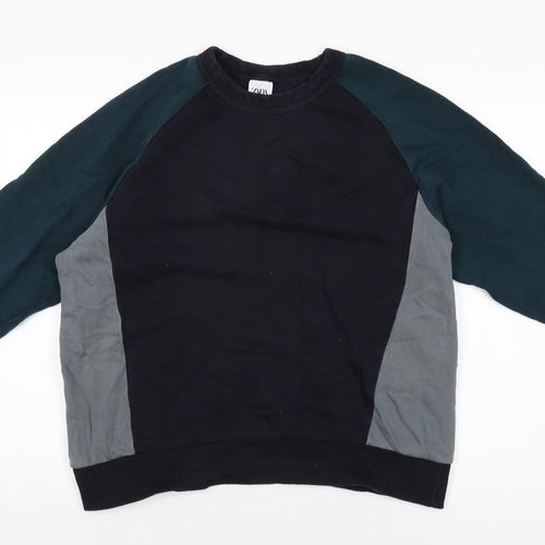 Zara Womens Blue Cotton Pullover Sweatshirt Size L Pullover