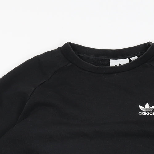 adidas Mens Black Cotton Pullover Sweatshirt Size XS