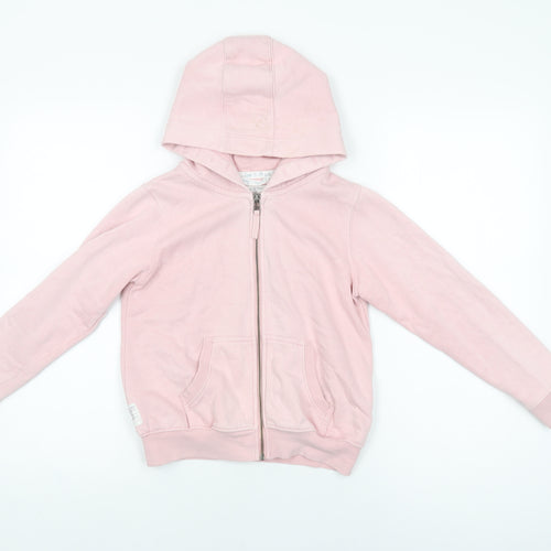 NEXT Girls Pink Cotton Full Zip Hoodie Size 9 Years Zip