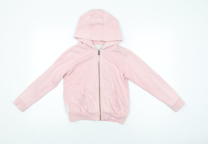 NEXT Girls Pink Cotton Full Zip Hoodie Size 9 Years Zip