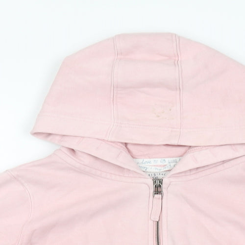 NEXT Girls Pink Cotton Full Zip Hoodie Size 9 Years Zip