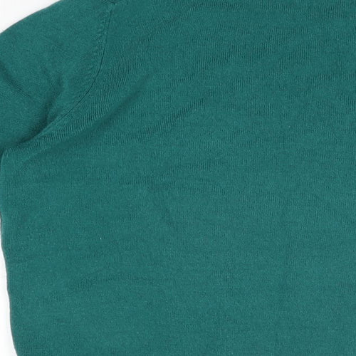 Marks and Spencer Womens Green Acrylic Basic T-Shirt Size 12 High Neck