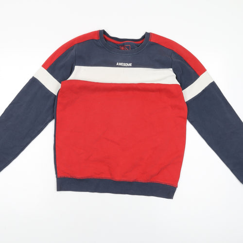 URBN-DEPT Boys Red Cotton Pullover Sweatshirt Size 13 Years Pullover