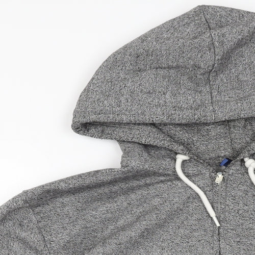 H&M Mens Grey Cotton Full Zip Hoodie Size M