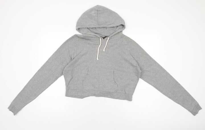 ASOS Womens Grey Cotton Pullover Hoodie Size 8 Pullover