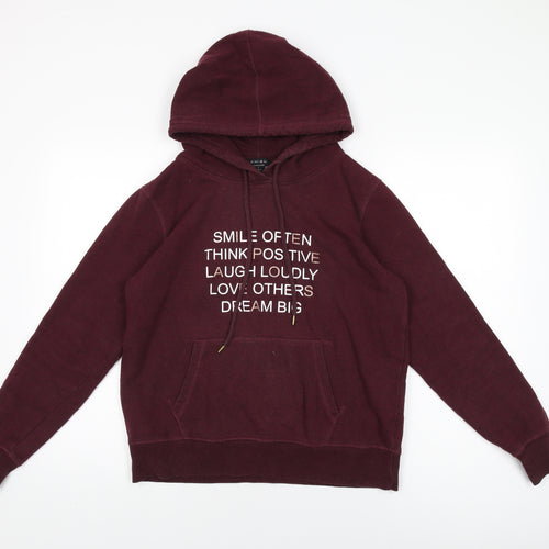 Amisu Womens Red Cotton Pullover Hoodie Size L Pullover