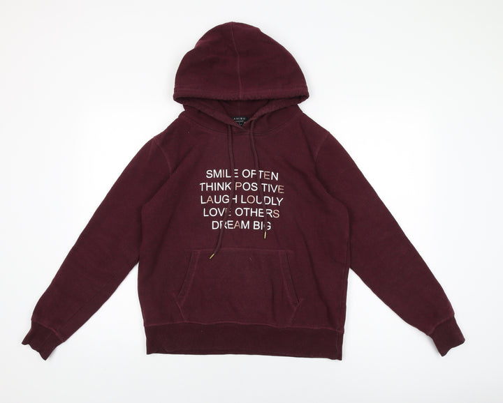 Amisu Womens Red Cotton Pullover Hoodie Size L Pullover