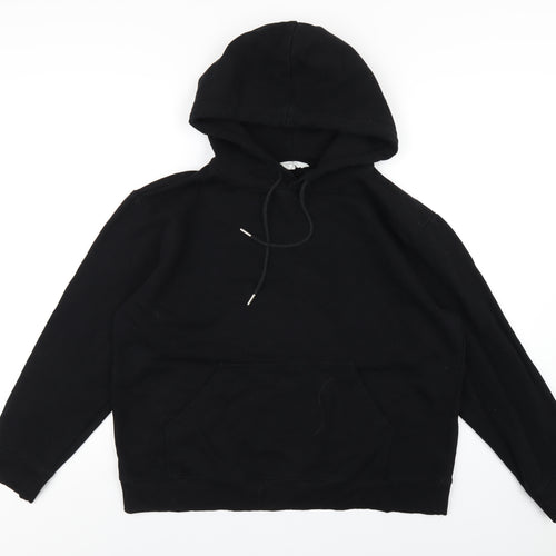 H&M Womens Black Cotton Pullover Hoodie Size M Pullover