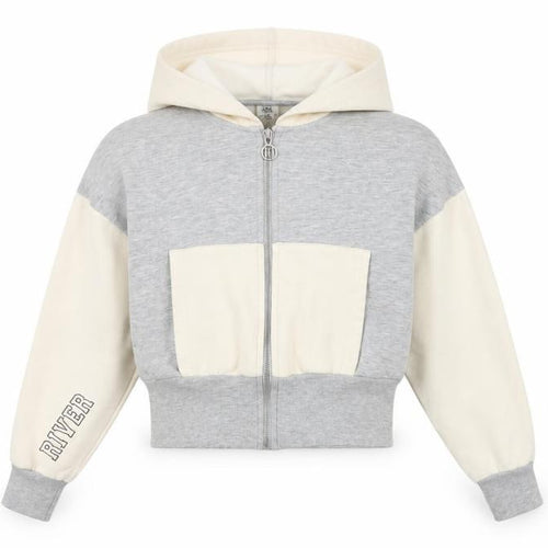 River Island Girls Grey Cotton Full Zip Hoodie Size 11-12 Years Zip