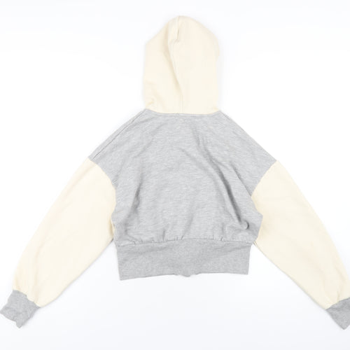 River Island Girls Grey Cotton Full Zip Hoodie Size 11-12 Years Zip