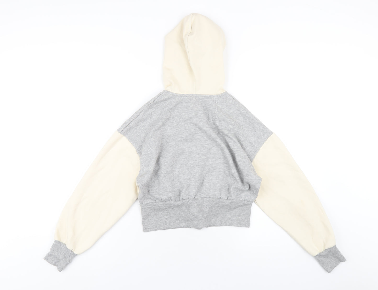 River Island Girls Grey Cotton Full Zip Hoodie Size 11-12 Years Zip
