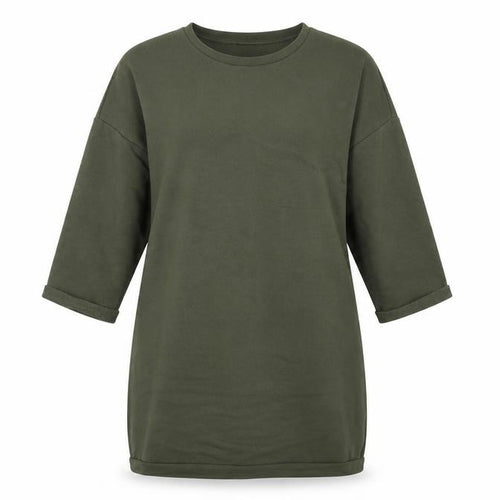 Dorothy Perkins Womens Green Cotton Jumper Dress Size 14 Crew Neck Pullover