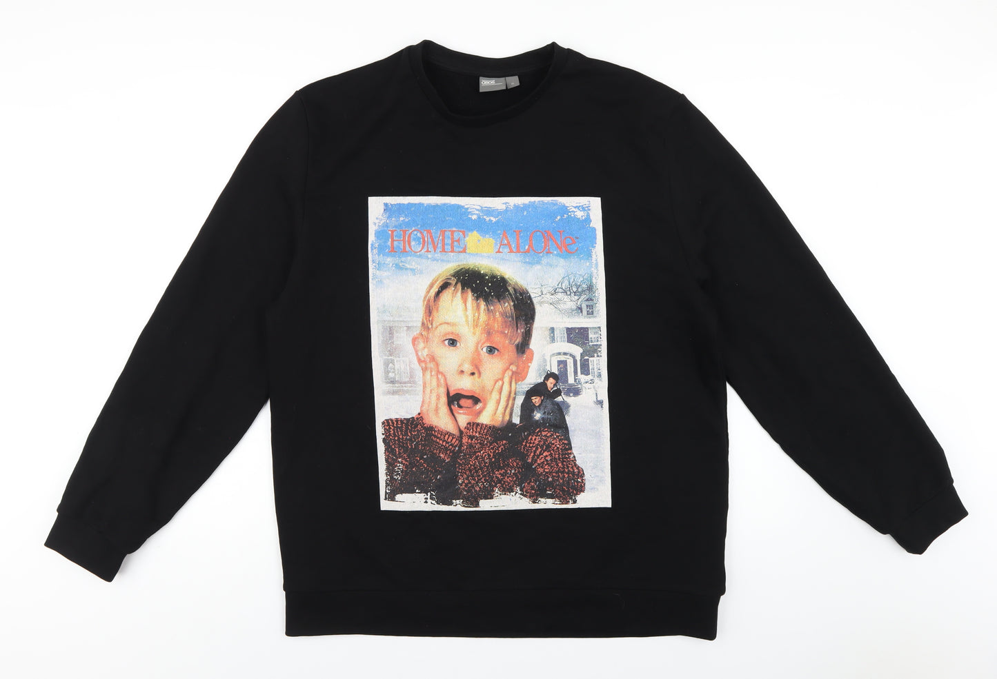 ASOS Mens Black Cotton Pullover Sweatshirt Size XL - Home Alone