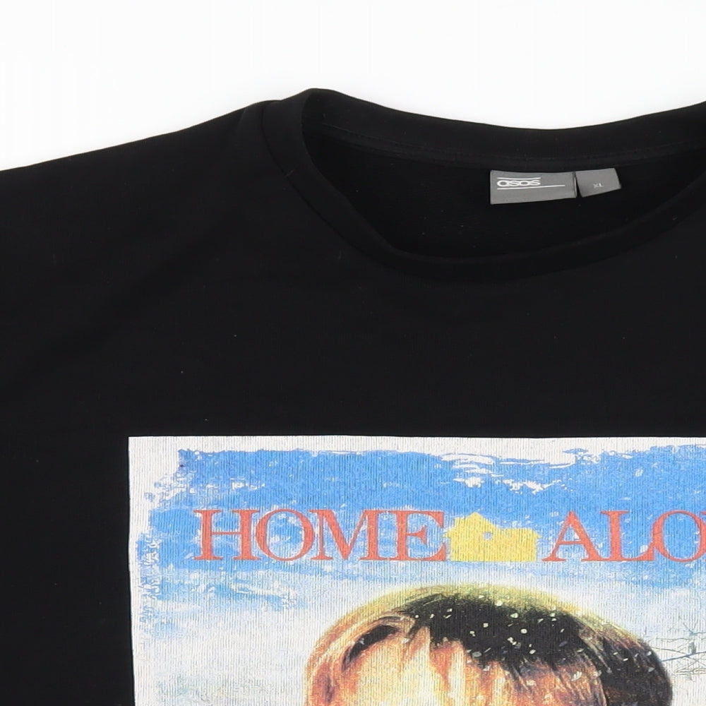 ASOS Mens Black Cotton Pullover Sweatshirt Size XL - Home Alone