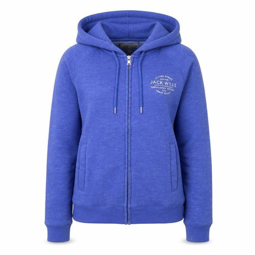 Jack Wills Womens Blue Cotton Full Zip Hoodie Size 10 Zip