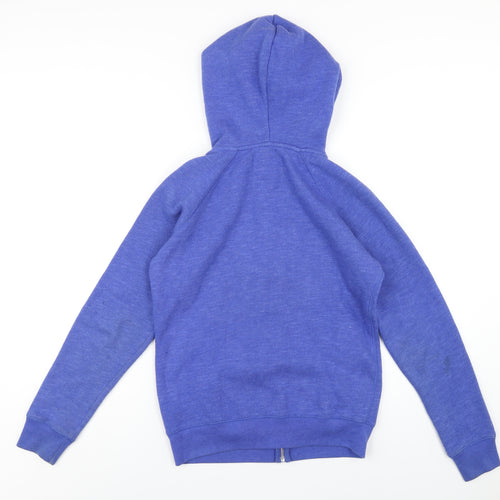 Jack Wills Womens Blue Cotton Full Zip Hoodie Size 10 Zip