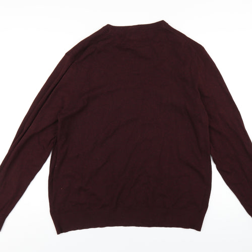 Burton Mens Red Crew Neck Cotton Pullover Jumper Size XL Long Sleeve