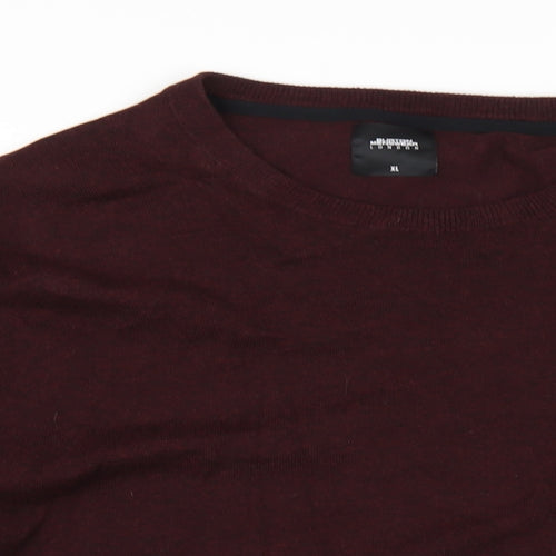 Burton Mens Red Crew Neck Cotton Pullover Jumper Size XL Long Sleeve