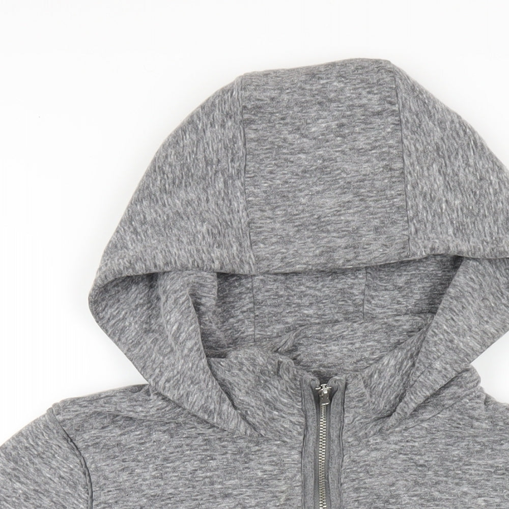 Mint Velvet Womens Grey Cotton Full Zip Hoodie Size 14 Zip