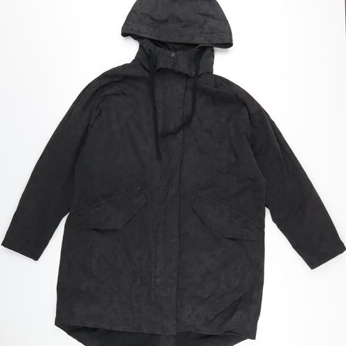 Kin Womens Black Rain Coat Coat Size 8 Zip
