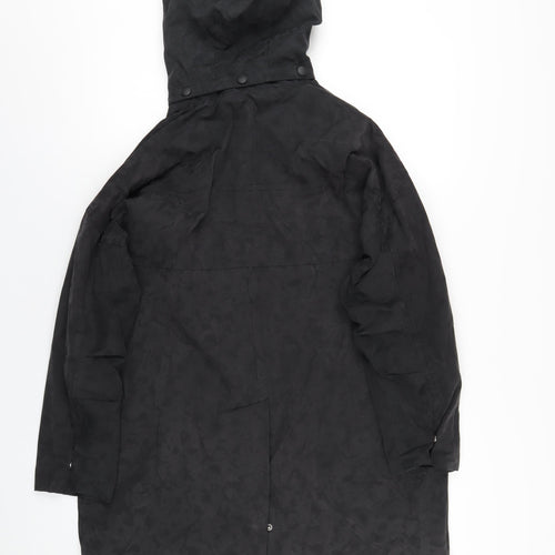 Kin Womens Black Rain Coat Coat Size 8 Zip