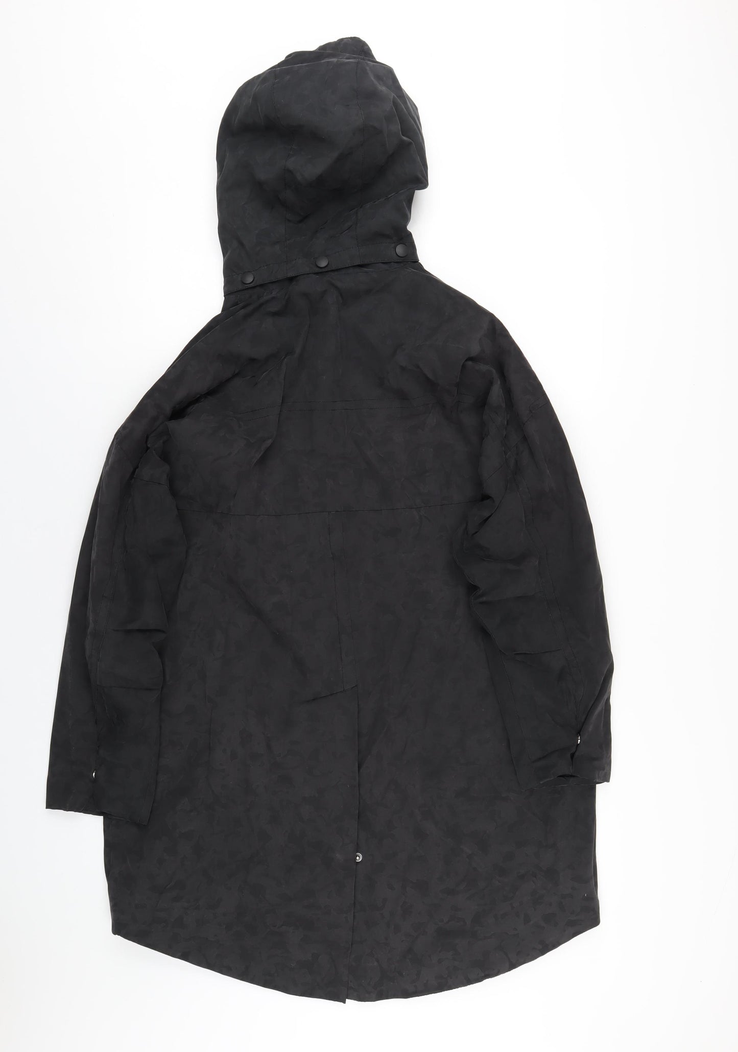 Kin Womens Black Rain Coat Coat Size 8 Zip
