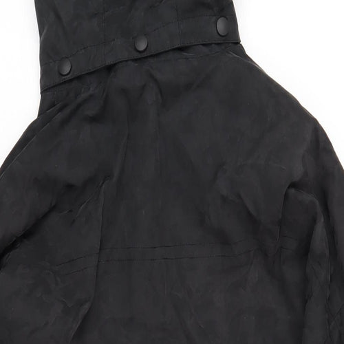 Kin Womens Black Rain Coat Coat Size 8 Zip