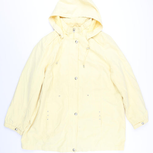 Bonmarché Womens Yellow Rain Coat Coat Size L Zip