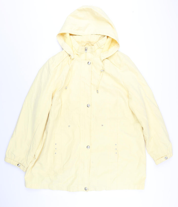 Bonmarché Womens Yellow Rain Coat Coat Size L Zip