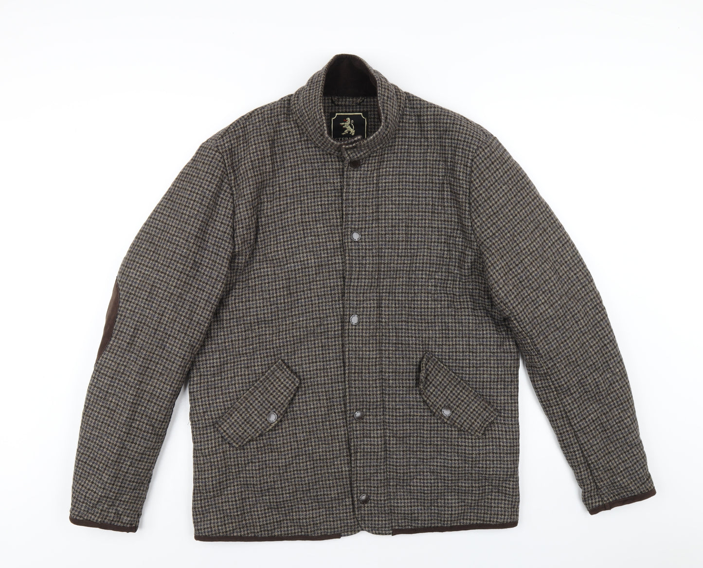 Sterling Mens Brown Plaid Quilted Coat Size S Zip